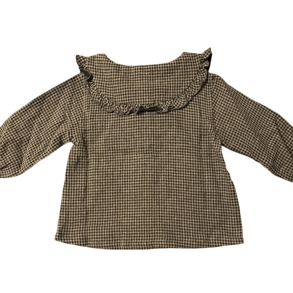 Play Up Baby Gingham Long Sleeve Blouse Ruffle Collar & Button Front 18M NWT - Picture 3 of 3